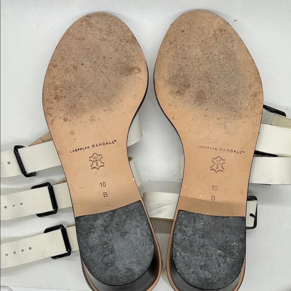 Loeffler Randall Cream Leather Zipper Open Toe Gladiator Sandals Shoes *Size 10* - Picture 7 of 10